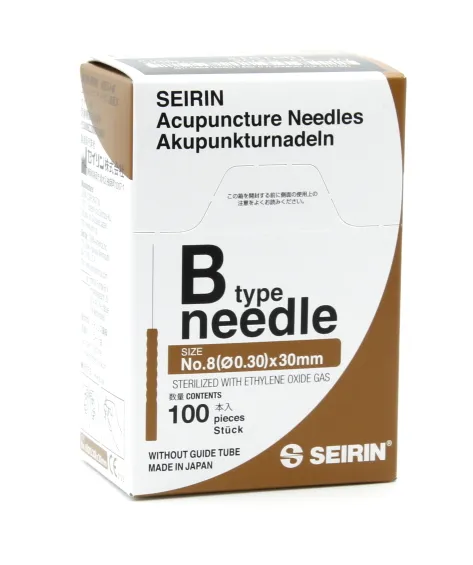 Akupunkturnadeln Seirin B-Typ mit KS-Griff ohne Fhrrohr (100 Stck)  0,30 x 30 mm, braun