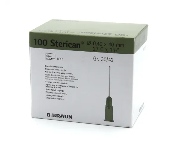 Sterican Einmalkanlen, Dentalgre 30/42 0,40 x 40 mm G27 grau (100 Stck)
