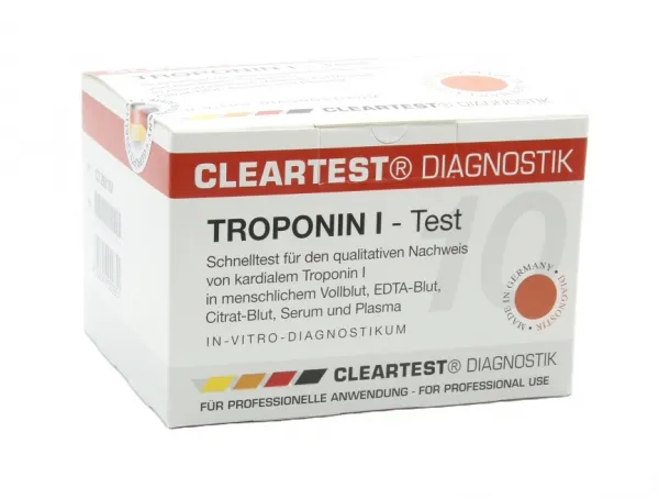 Cleartest Troponin I Kassetten-Schnelltest mit Pufferlsung 10 Tests