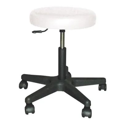 Drehhocker, KS-Gestell schwarz, fahrbar, fr Hartbden wei