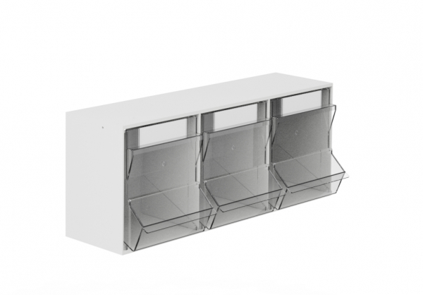 Haeberle Spritzenspender PicBox, 3 Schtten, grauwei, first in first out Spendersystem