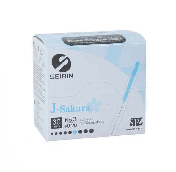 Akupunkturnadeln Seirin J-Typ mit KS-Griff und Führrohr (100 Stück) 0,20 x 30 mm