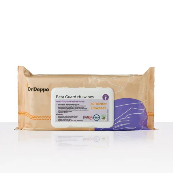 Beta Guard rfu wipes, alkoholfreie Flächen-Desinfektionstücher Flowpack mit 80 Tüchern