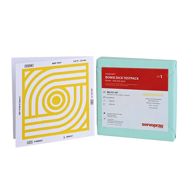 Bowie & Dick Test Einmaltestpaket Servoprax, nach EN ISO 11140-4 (20 Stück)