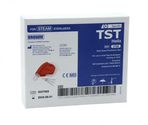 Browne Helix Testsystem zur Chargenkontrolle im B-Klasse Autoklaven (1 Helix incl. 250 Teststreifen)