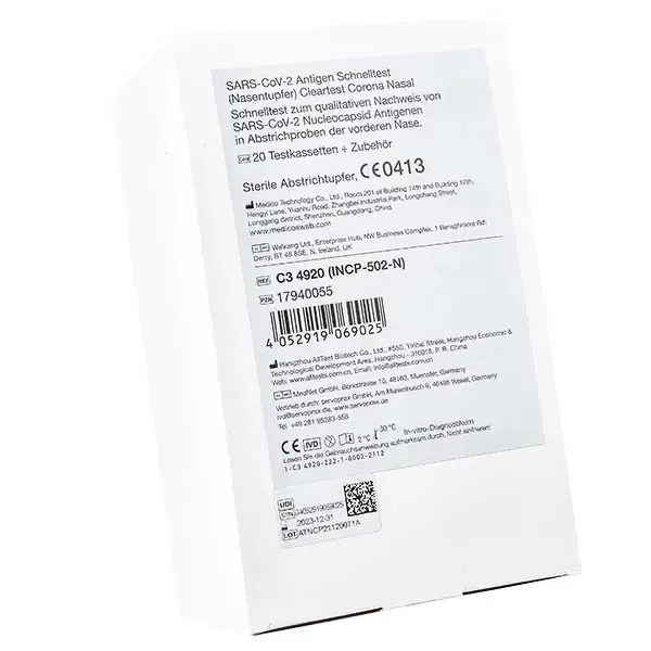 Cleartest Corona vorderer Nasaltest 100 Test