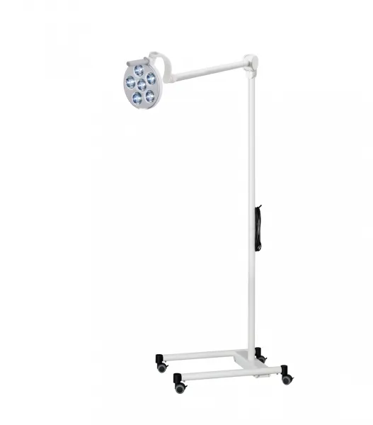 Derungs LED-Untersuchungsleuchte TRIANGO 60-3 Fix-Fokus, 60000 Lux, 3 Farbtemperaturen wählbar fahrbares Stativmodell