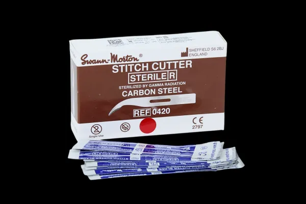 Fadenziehmesser Stitch Cutter, kurze Form, 6,5 cm lang, Swan Morton (100 Stück)