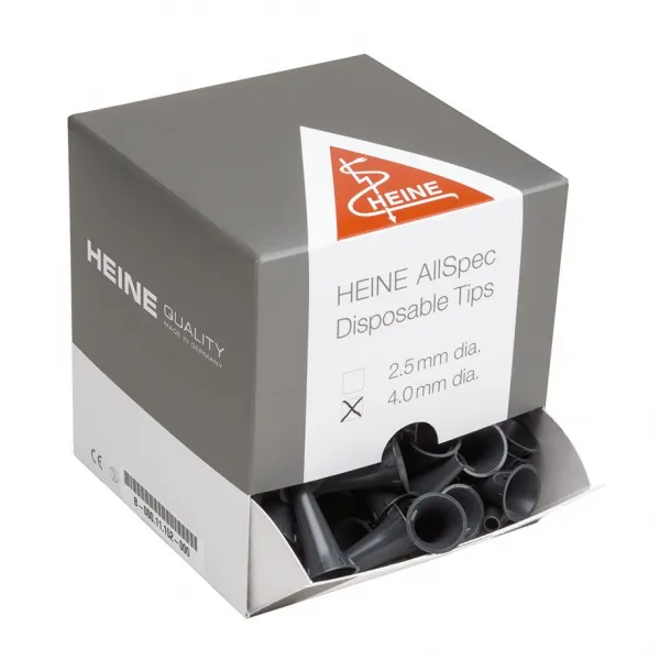 HEINE AllSpec Einweg-Ohrtips grau für Beta und mini 3000 Otoskope 4,0 mm (250 Stück)