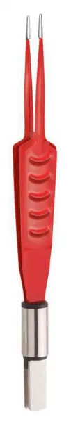 HF-Bipolar-Pinzette, red nonStick, KLS Martin, gerade, spitz, 0,3 mm Spitze 12,0 cm