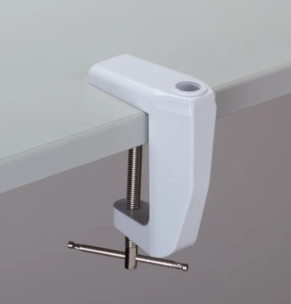 Lumeno LED-Kosmetik-Lupenleuchte 3 oder 5 Dioptrien in Weiß / Grau mit Tischklemme, Modell 8213 / 8215