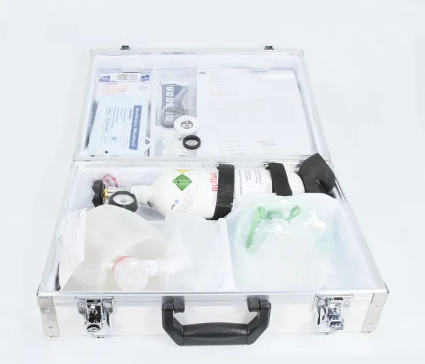 Notfallkoffer EuroSafe® Praxis mit Sauerstoff-Beatmungseinheit und Füllsortiment DIN 13157