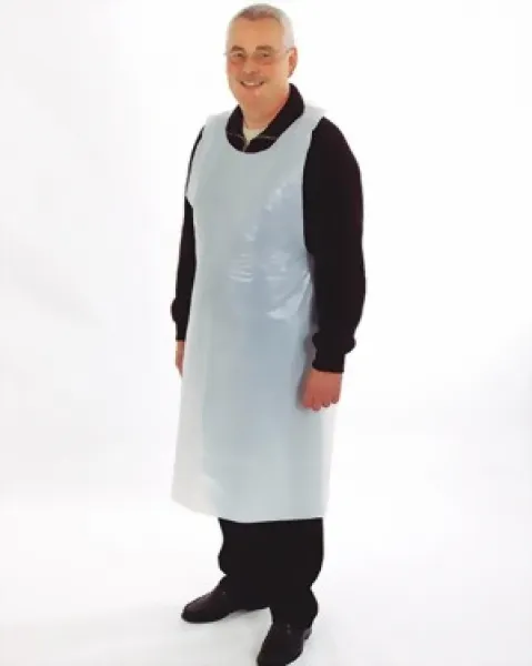 PE Einmal-Schürzen weiß, zum Binden (100 Stück) 170 cm