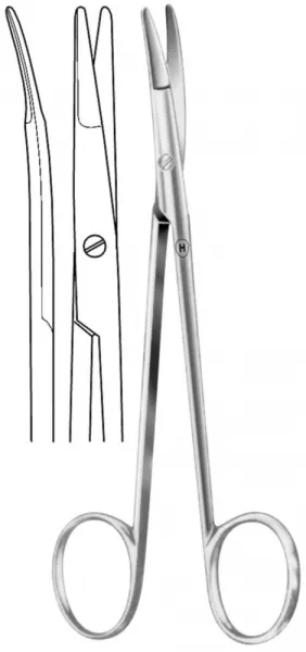 Präparierschere n.Ragnell, gebogen, abgeflachte Branchen ST/ST, 12,5 cm