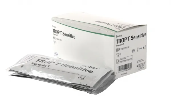 Roche CARDIAC TROP T Sensitive – Troponin T Schnelltest, 5 Tests inkl. Dosierpipetten