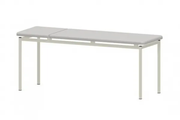 SCHMITZ varimed Untersuchungsliege 650 x 1950 x 50 mm, Gestell RAL 9002 mit Papierrollenhalter, Polsterfarbe Silbergrau 55 Classic