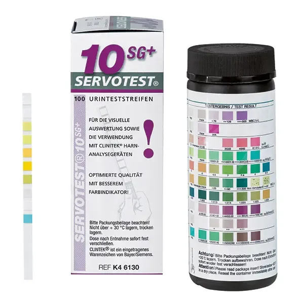 SERVOTEST 10 SG+ Urinteststreifen (100 Teststreifen) 10 Parameter