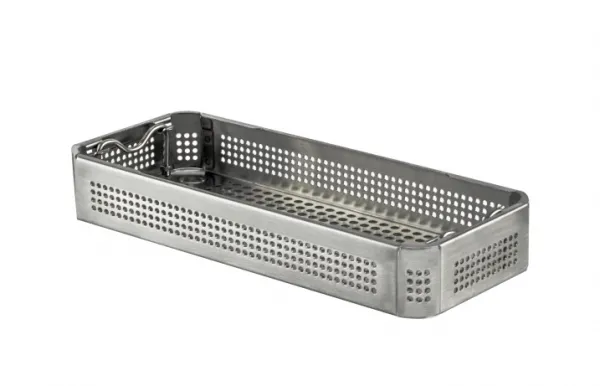 Siebkorb aus Edelstahlblech, 217 x 117 x 40 mm, fr Mini Sterilisier-Container