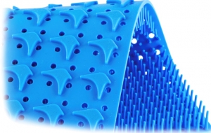 Silikon-Noppenmatte gelocht, für Steril Container 150 x120 mm Blau