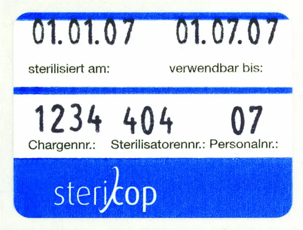 Stericop Sterilgut Dokumentationsetiketten (400 Stück) zum Etikettendrucker 820001