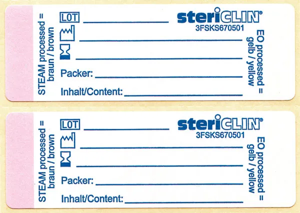 Sterilgut Indikatoren, für Dampfsterilisation (3 x 3000 Stück) selbstklebend, 75 x 25 mm, Stericlin