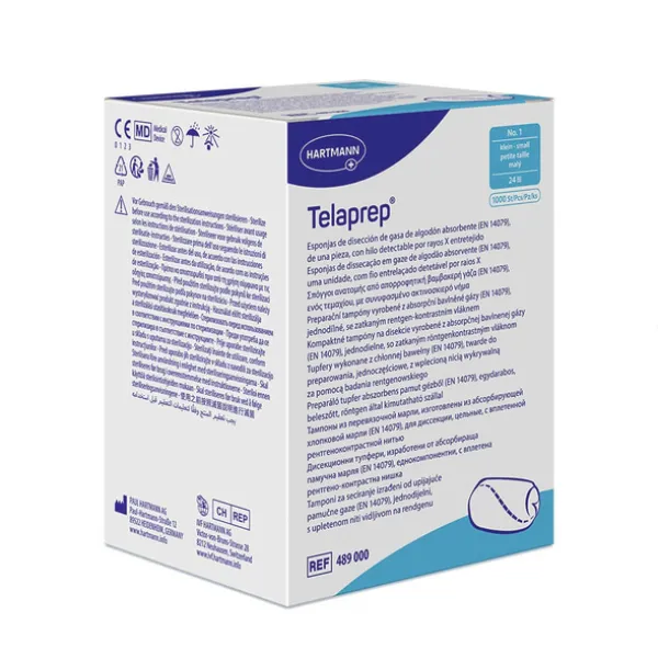Telaprep Präpariertupfer, Gr. 1, klein, mit Röntgenkontrastfaden, (1000 Stück)