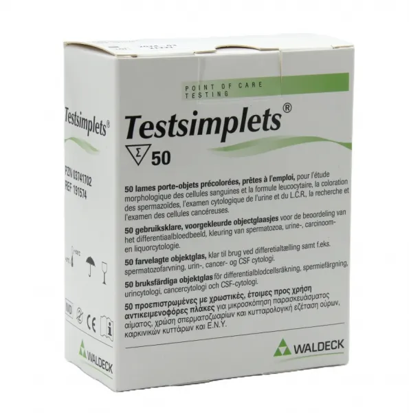 Testsimplets farbbeschichtete gebrauchsfertige Objektträger und Deckgläser (50 Objektträger)