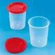 Urinbecher mit rotem Schnappdeckel, 125 ml (100 Stück)