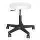Drehhocker, KS-Gestell schwarz, fahrbar, für Hartböden weiß