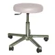 Drehhocker, Gestell Alu-Poliert, fahrbar, Lift 450 - 570 mm, Polster 7 cm, für Hartböden lichtgrau