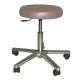 Drehhocker, Gestell Alu-Poliert, fahrbar, Lift 450 - 570 mm, Polster 7 cm, für Hartböden mittelgrau