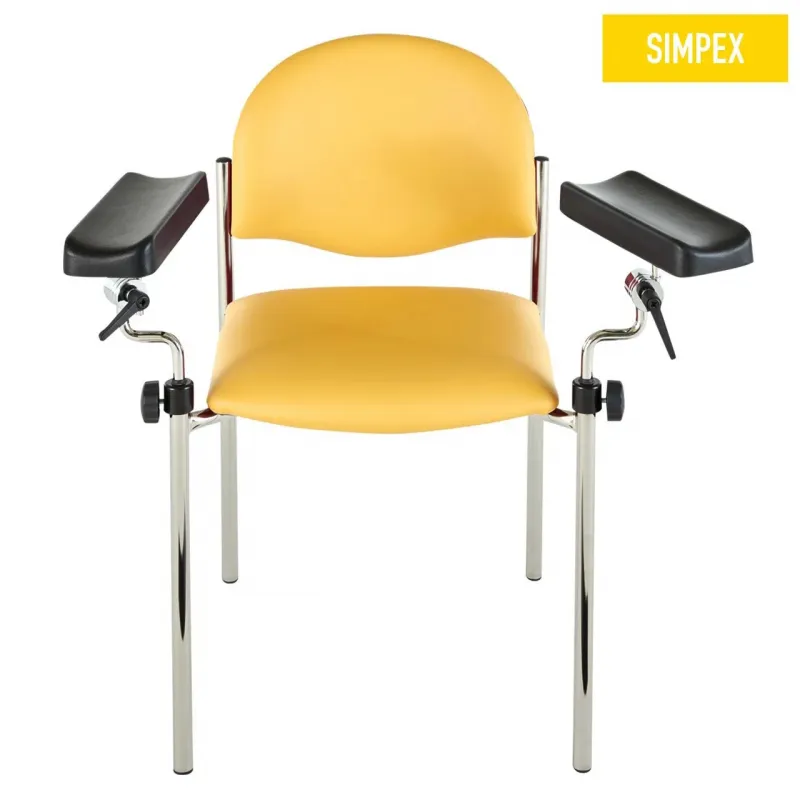 SIMPEX GmbH Blutentnahmestuhl HAEMO-LINEA Vario Perfekta, Gestell verchromt Braun/Cognac 49 40972VP-49