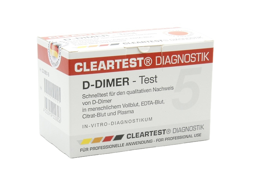 Cleartest DDimer Schnelltest 5 Tests CLS Online Shop. Packungsgröße