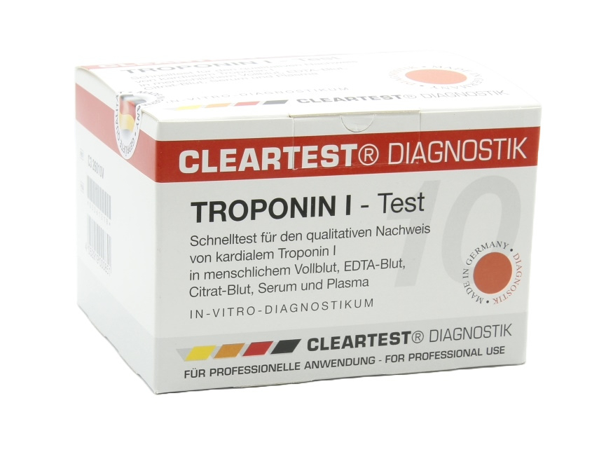Cleartest Troponin I Kassetten-Schnelltest mit Pufferlösung 10 Tests ...