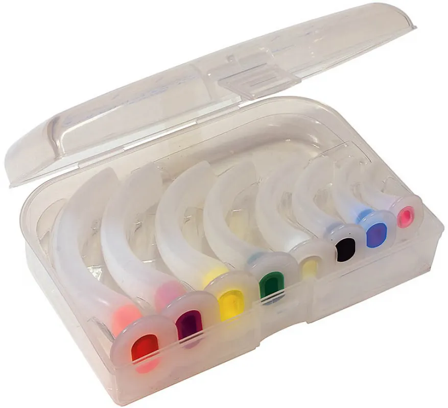 Droh Einmal Guedel-Tubus Set, transparent, Größen 000 - 5 im Etui 08-EGW-BOX