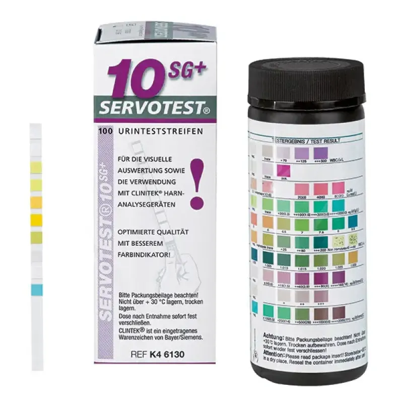 Servoprax GmbH SERVOTEST 10 SG+ Urinteststreifen (100 Teststreifen) 10 Parameter K4 6130