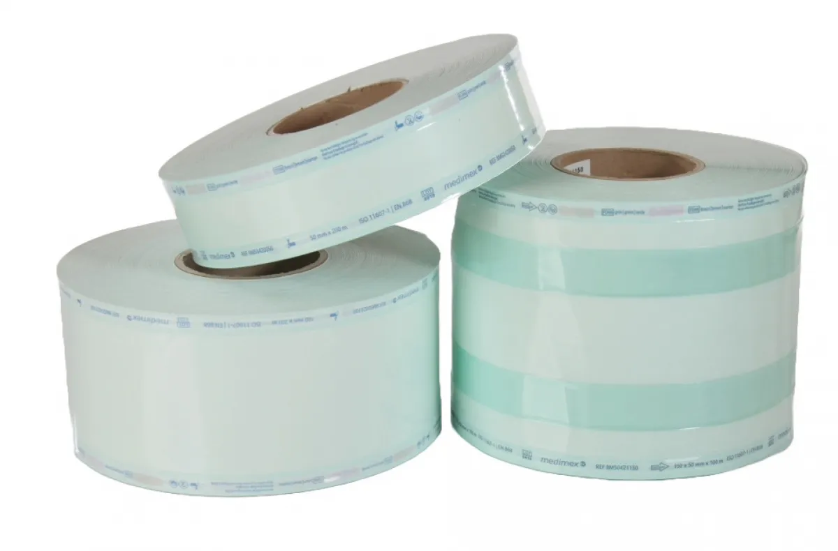 medimex GmbH Sterilisationsfolie flach, für Dampfsterilisatoren 12,0 cm (Rolle a 200 mtr.) 8M50551220