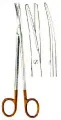 Prparierschere n. Metzenbaum gebogen st./st, mit HM-Einlage, vergoldete Griffe 18,0 cm