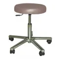 Drehhocker, Gestell Alu-Poliert, fahrbar, Lift 450 - 570 mm, Polster 7 cm, fr Hartbden blau
