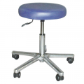 Drehhocker, Gestell Alu-Poliert, fahrbar, Lift 450 - 570 mm, Polster 7 cm, fr Hartbden schwarz