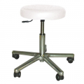 Drehhocker, Gestell Alu-Poliert, fahrbar, Lift 450 - 570 mm, Polster 7 cm, fr Hartbden schwarz