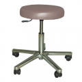 Drehhocker, Gestell Alu-Poliert, fahrbar, Lift 450 - 570 mm, Polster 7 cm, fr Hartbden schwarz
