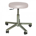 Drehhocker, Gestell Alu-Poliert, fahrbar, Lift 450 - 570 mm, Polster 7 cm, fr Hartbden schwarz