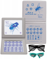 Stereotest Fliege-S mit geometrischen Formen, Buchformat, inkl. 2 Polarisationsbrillen (Erwachsene, Kinder)