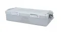 Kleinset-Mini-Sterilisiercontainer Alu 300 x 135 x 70 mm nur Deckel gelocht Silber