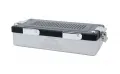 Kleinset-Mini-Sterilisiercontainer Alu 300 x 135 x 70 mm nur Deckel gelocht Schwarz