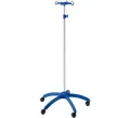 Infusionsständer Homecare, Aluminium blaues Kunststoff-Fußkreuz