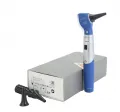 HEINE mini 3000 LED Otoskop, Griff, mit Dauer-und Einwegtrichtern Blau