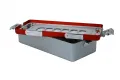Kleinset-Mini-Sterilisiercontainer Alu 300 x 135 x 70 mm nur Deckel gelocht Rot