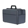 Arztkoffer Drasol IDEAL gro, 44 x 24 x 29 cm Echt-Leder-Besatz Grau